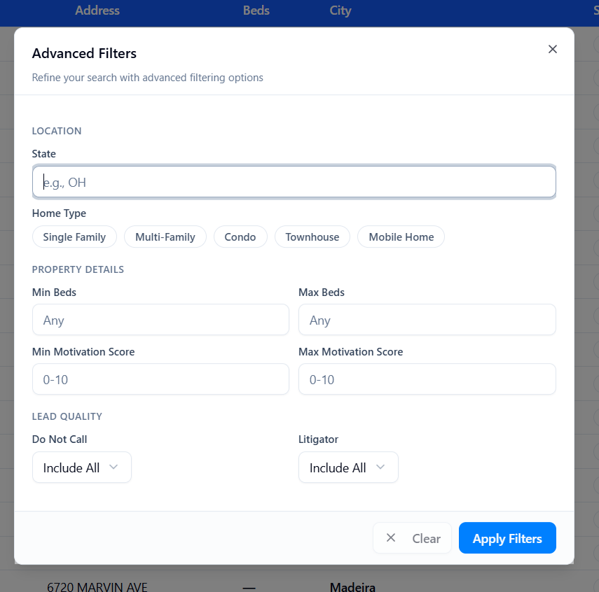 Filter the lead pool by buy-box criteria